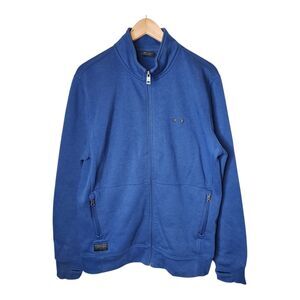 Oakley Jacket Mens Medium Blue Fleece Full Zip Track Sports Athletic Preppy Golf
